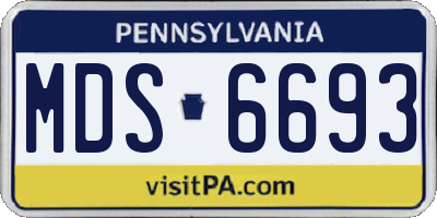 PA license plate MDS6693