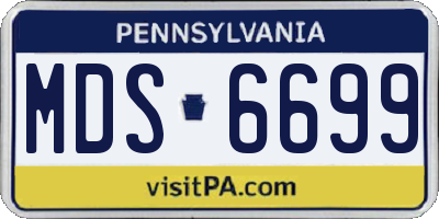 PA license plate MDS6699