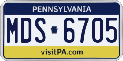 PA license plate MDS6705