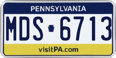 PA license plate MDS6713