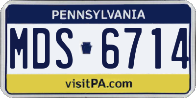 PA license plate MDS6714