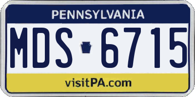 PA license plate MDS6715