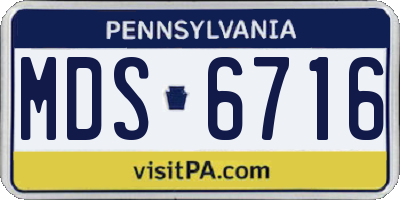 PA license plate MDS6716