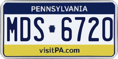 PA license plate MDS6720