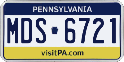 PA license plate MDS6721