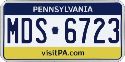 PA license plate MDS6723