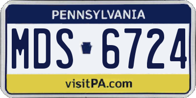 PA license plate MDS6724