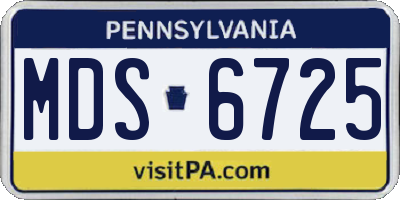 PA license plate MDS6725