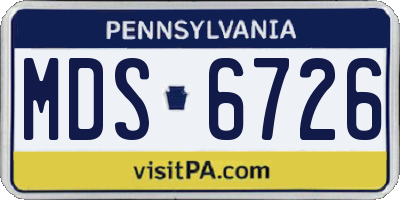 PA license plate MDS6726