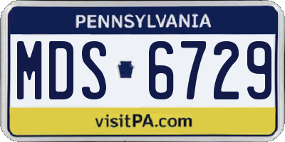 PA license plate MDS6729