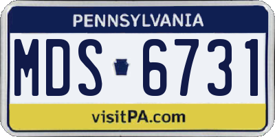 PA license plate MDS6731