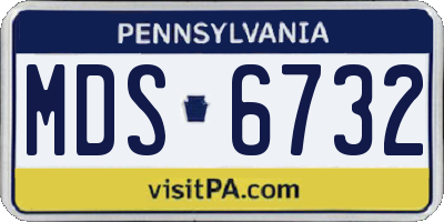 PA license plate MDS6732