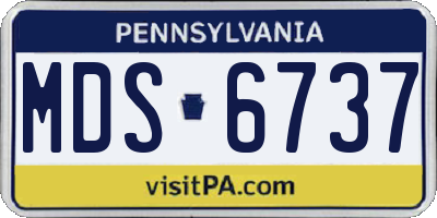 PA license plate MDS6737