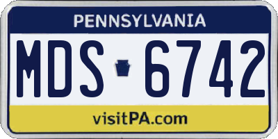 PA license plate MDS6742