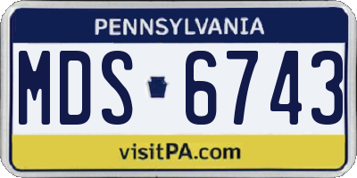 PA license plate MDS6743