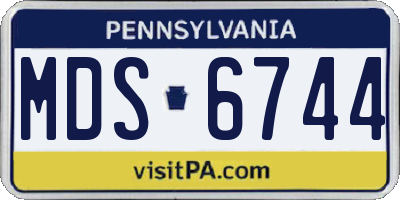 PA license plate MDS6744