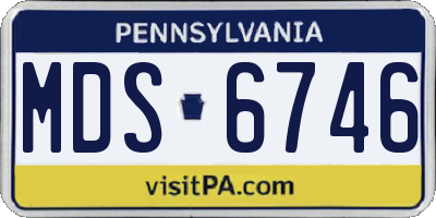 PA license plate MDS6746