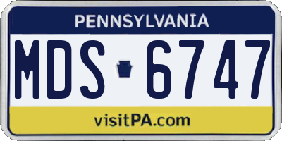 PA license plate MDS6747