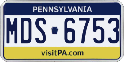 PA license plate MDS6753
