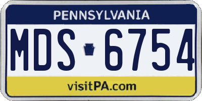 PA license plate MDS6754
