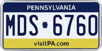PA license plate MDS6760