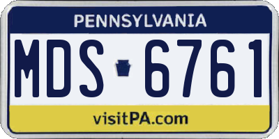 PA license plate MDS6761