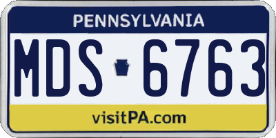 PA license plate MDS6763