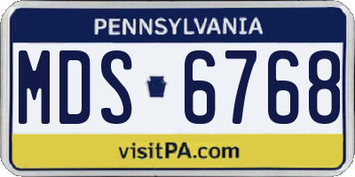 PA license plate MDS6768