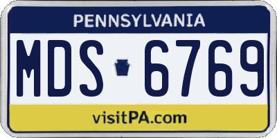 PA license plate MDS6769