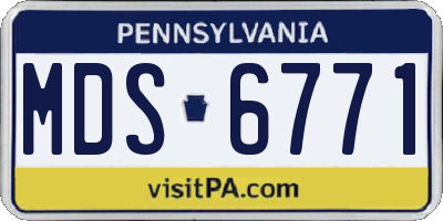 PA license plate MDS6771