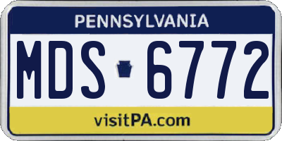 PA license plate MDS6772