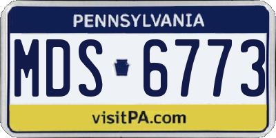 PA license plate MDS6773