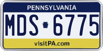 PA license plate MDS6775