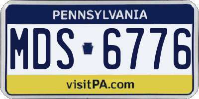 PA license plate MDS6776