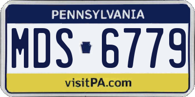 PA license plate MDS6779