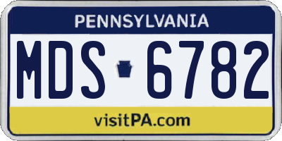 PA license plate MDS6782