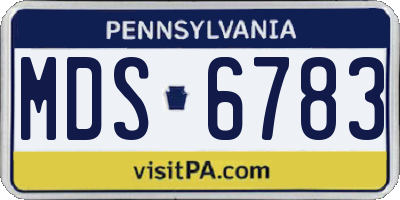 PA license plate MDS6783
