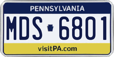 PA license plate MDS6801