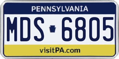 PA license plate MDS6805