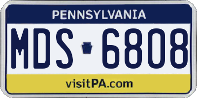 PA license plate MDS6808