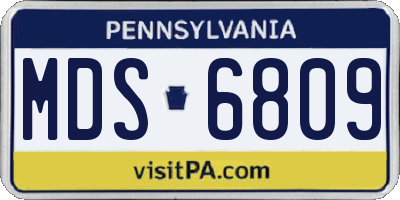 PA license plate MDS6809