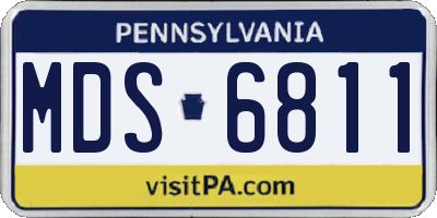 PA license plate MDS6811