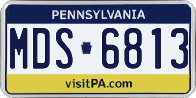 PA license plate MDS6813