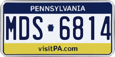 PA license plate MDS6814