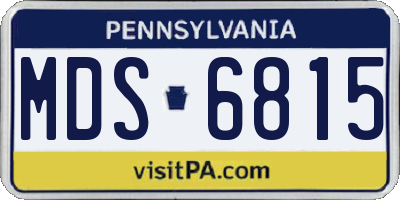 PA license plate MDS6815