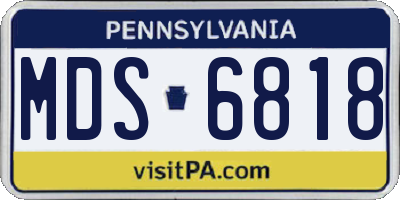PA license plate MDS6818