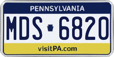 PA license plate MDS6820