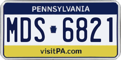 PA license plate MDS6821