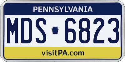 PA license plate MDS6823