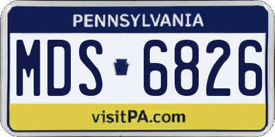 PA license plate MDS6826